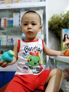Bộ cotton ba lỗ cho bé