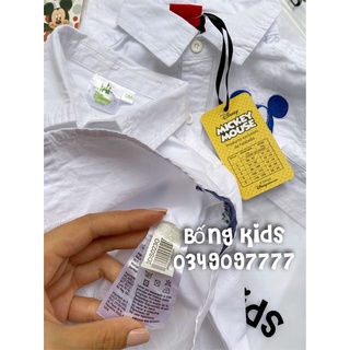 Áo Sơ Mi Bé Trai Mickey Trắng DN
