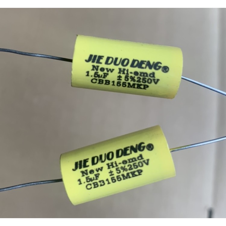 2 TỤ CHỐNG CHÁY LOA TREBLE 1,5MF 250V VÀNG - TỤ PHÂN TẦN TRÉP - GIÁ 2 CHIẾC