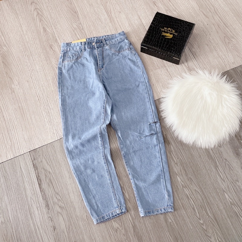 QUẦN BÒ BAGGY RÁCH 2 VỆT CẠNH CÁ TÍNH