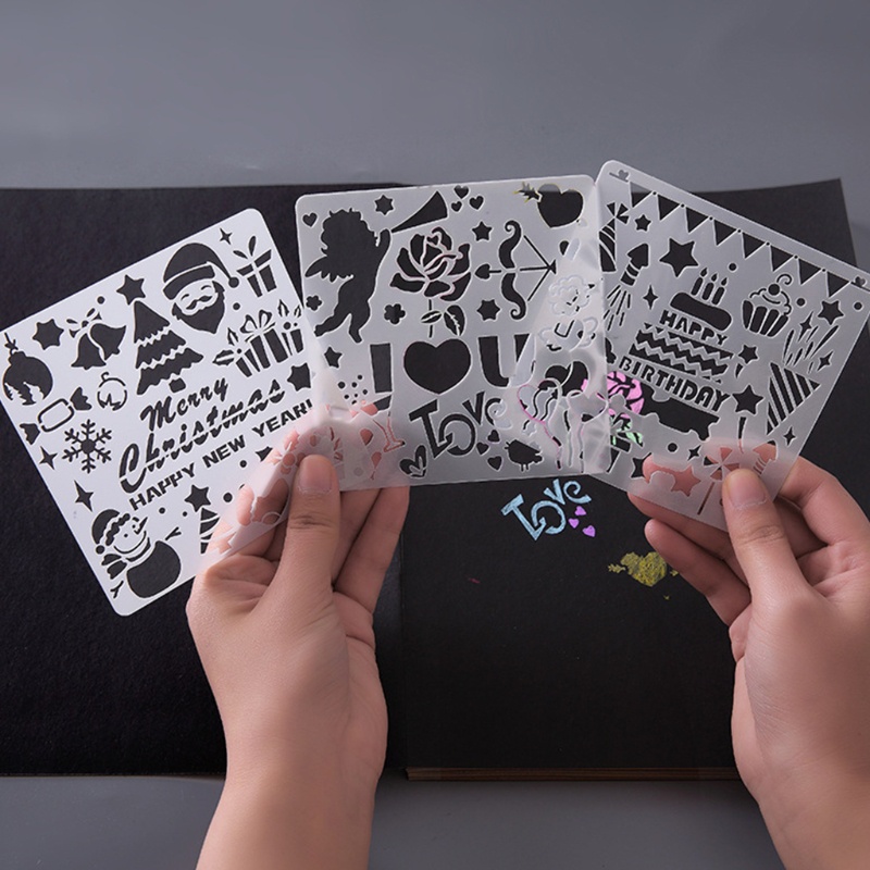 Dudu 5 miếng tranh giáng sinh mẫu vẽ stencil cho lớp học trang trí tự làm