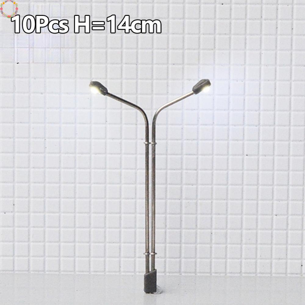 Set 10 Mô Hình Đèn Đường 14cm Ánh Sáng Trắng