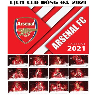 Lịch để bàn đội bóng Arsenal 2021 thiết kế đẹp, giấy cao cấp
