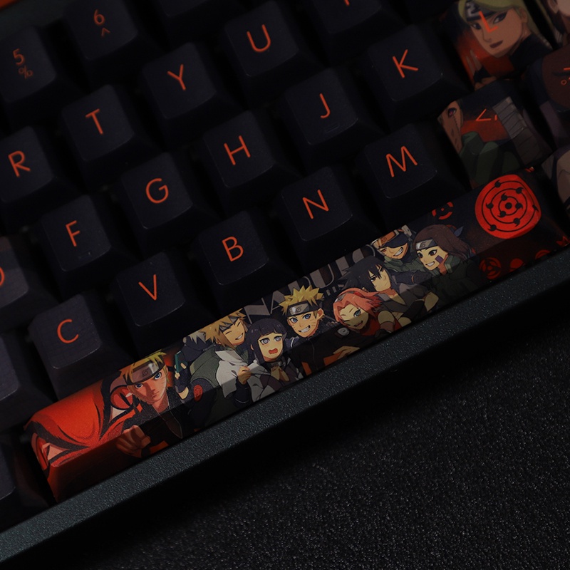 Naruto Keycaps Cherry Hồ sơ Anime Hatake Kakashi Naruto PBT Thuốc nhuộm thăng hoa Bàn phím cơ Keycaps