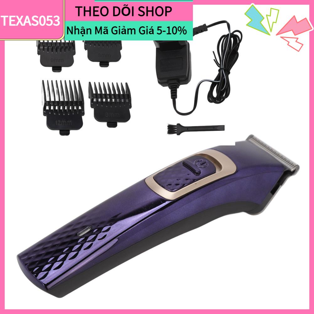 Texas053 Tông đơ điện có thể sạc lại Tiếng ồn thấp cắt tóc chuyên nghiệp hướng dẫn điều chỉnh Lược kéo EU Plug 220‑240V