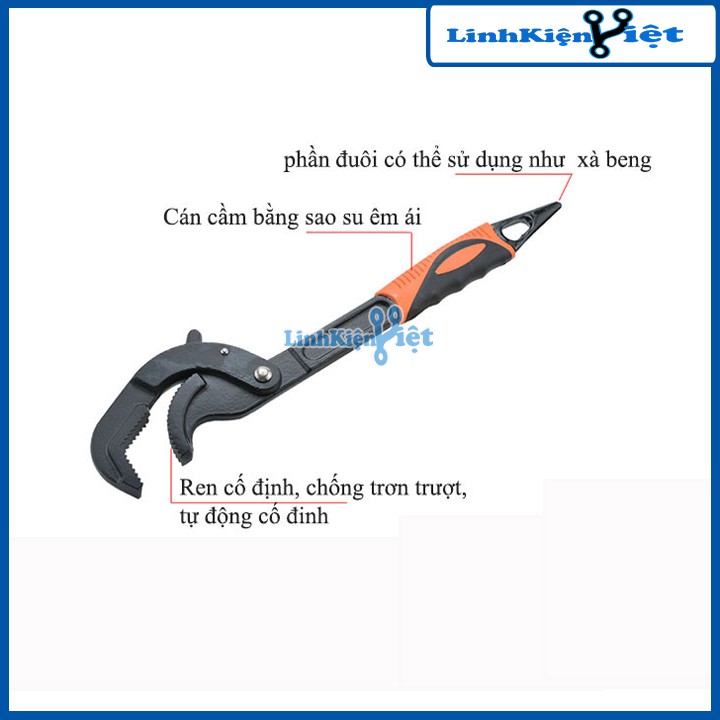 Bộ 2 Cờ Lê Đa Năng Giữ Vặn Ống Ren Professional Tools Cao Cấp