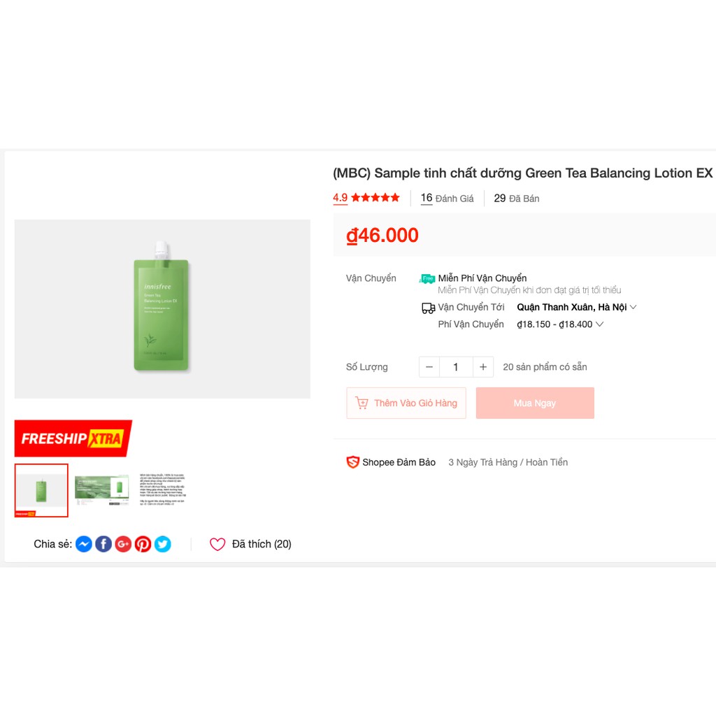 MBC Dòng dưỡng trà xanh INF Green Tea mini