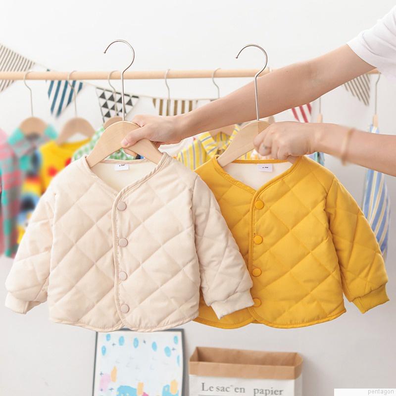 Áo khoác lót vải nhung cotton giữ ấm thời trang mùa đông cho bé