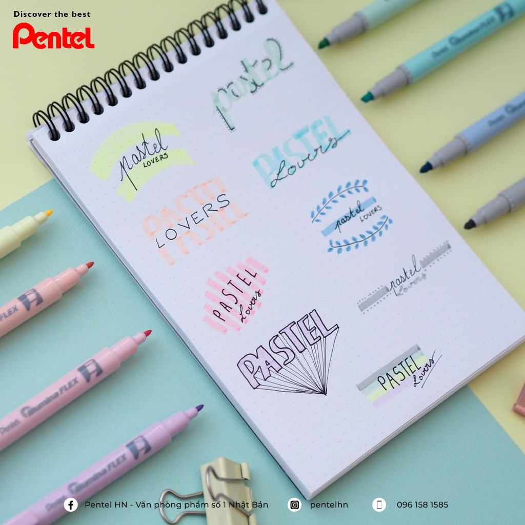 Bút Dạ Quang 2 Đầu Pentel Màu Pastel SLW11P Pentel Pastel Highlighter