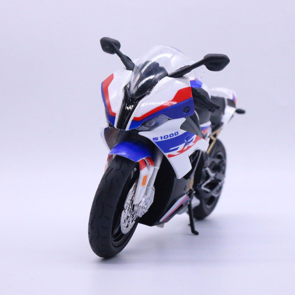 XE MÔ HÌNH MOTO 'Siêu cá mập' BMW S1000RR 2020 có ĐÈN, ÂM THANH | HUAYI MODEL tỷ lệ 1:12