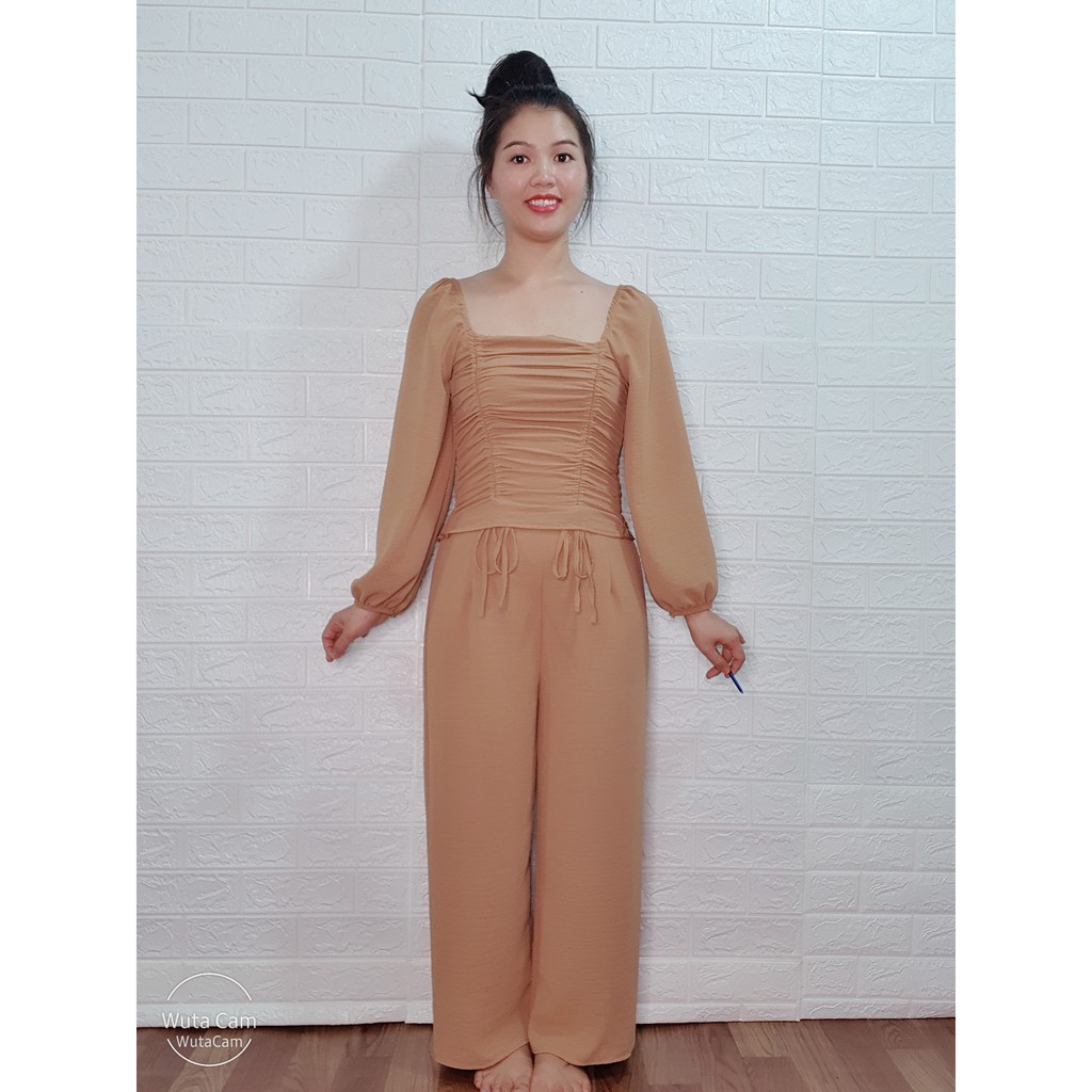 Đồ bộ đũi mềm quần dài form ống rộng FREESIZE dưới 60kg, che khuyết điểm, tôn dáng, vải thoáng mát, mềm mại - Anquachi | BigBuy360 - bigbuy360.vn