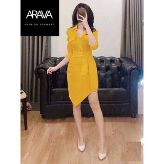  Đầm voan lụa sơ mi cao cấp thời trang Arava vl05