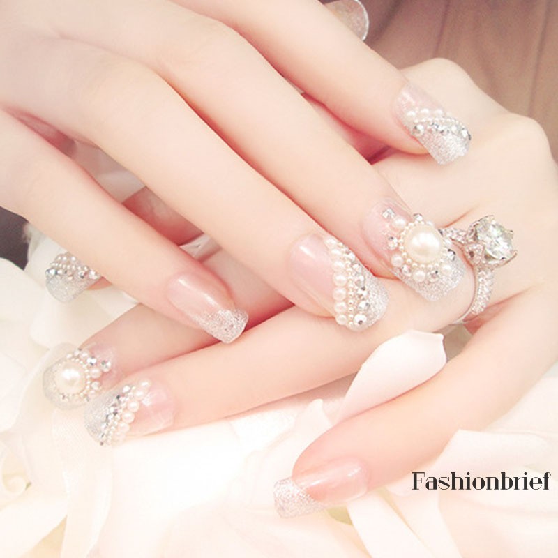 [Hàng mới về] Bộ Hạt Phụ Kiện Trang Trí Móng Tay Cho Cô Dâu