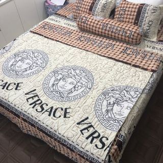 Bộ vỏ chăn ga gối cotton poli chần bông, ga phủ