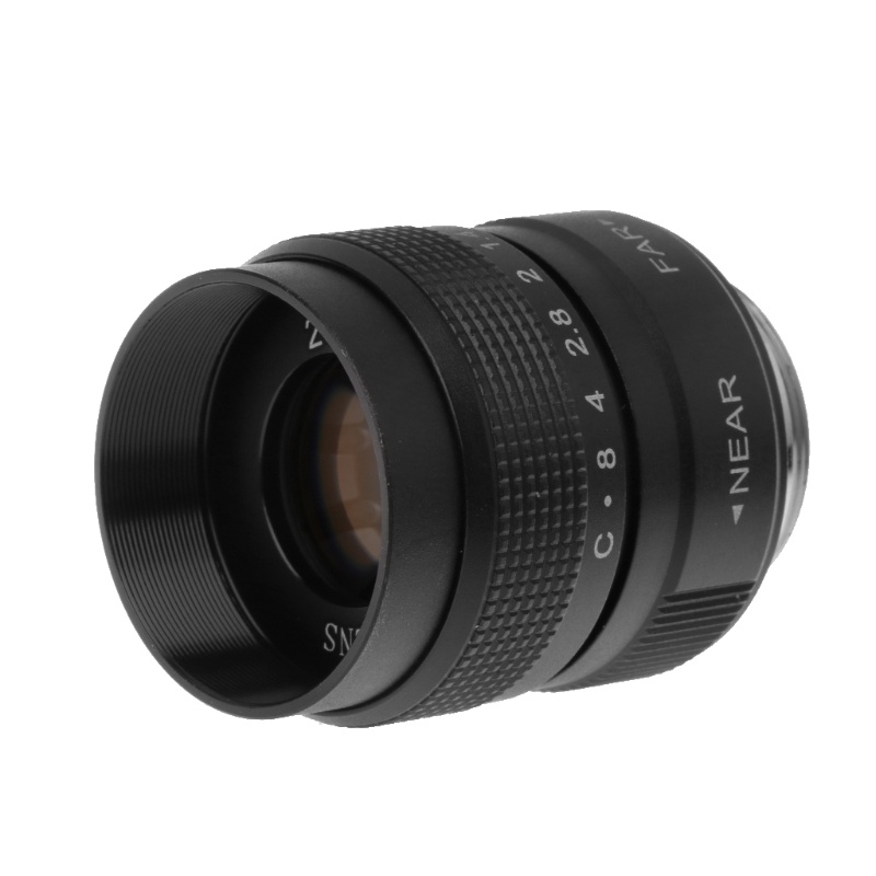 Thấu Kính zzz 25mm CCTV + 2 Vòng Micro Khoảng Cách + Ngàm C Sang M4 / 3 / NEX