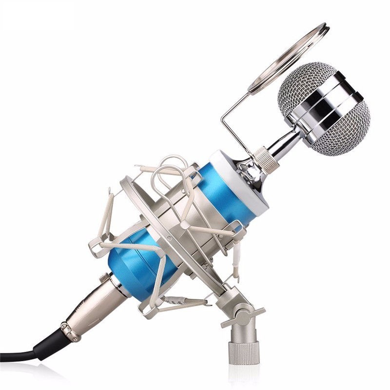 Micro hát Karaoke chuyên nghiệp BM8000+Màng lọc+Shockmount