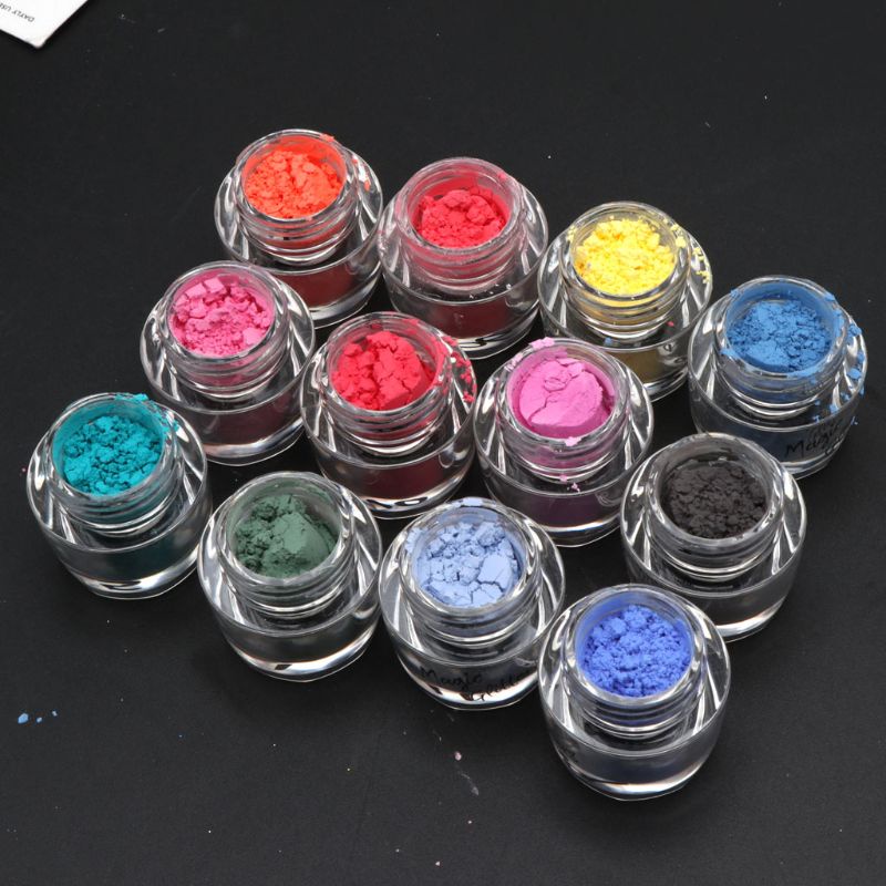 Bột Màu Nhiệt Điện Tử 12 Màu Sắc at 31 0C Resin Trang Trí Móng Tay Nghệ Thuật Thay Đổi Màu Sắc