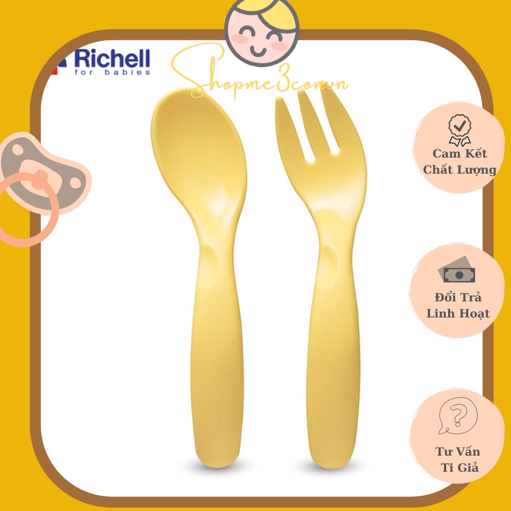 Bộ Thìa Dĩa Cong Ăn Dặm Richell