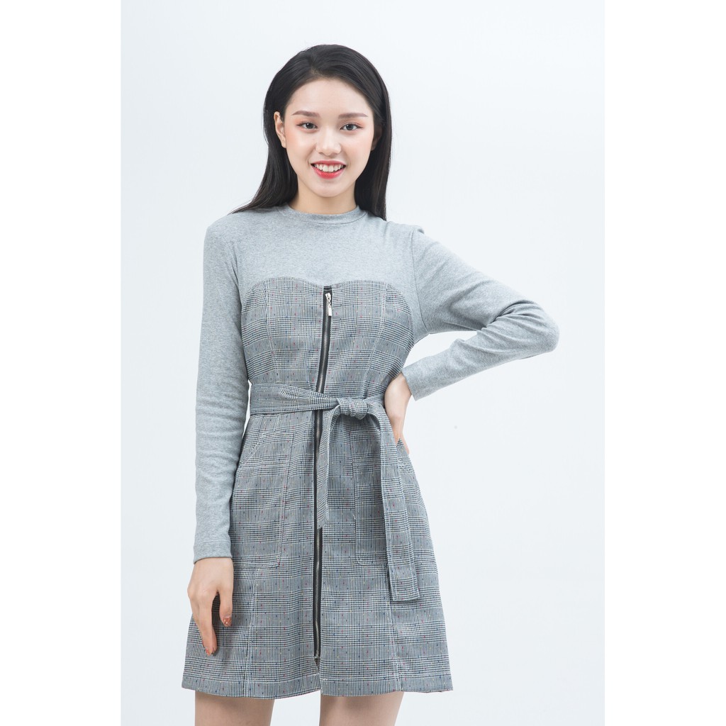 Đầm dài tay 2 lớp cổ tròn IVY moda MS 49B7691