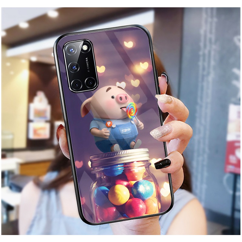 Ốp Lưng OPPO A52, A92, A16 mặt kính cường lực cao cấp