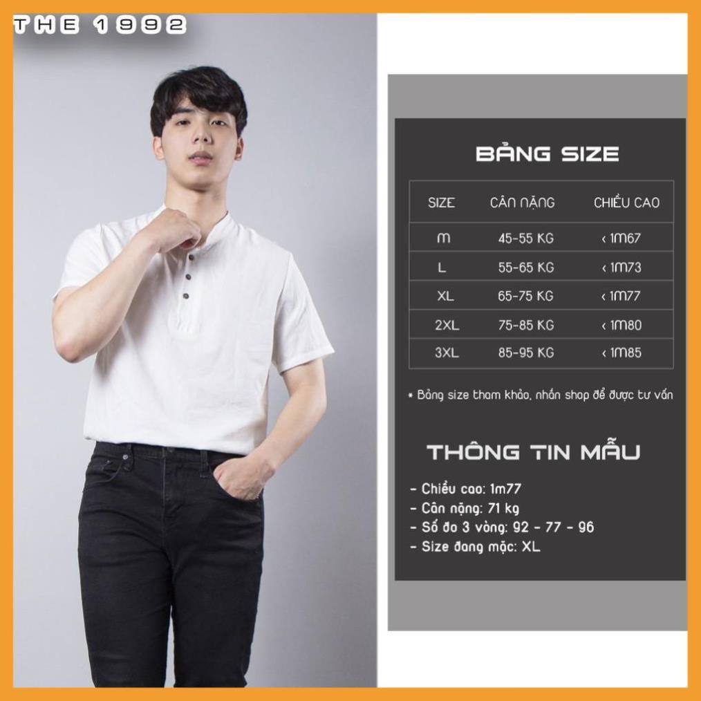 HÀNG HOT] Áo thun nam, Áo đũi nam cổ tàu cộc tay chất liệu cực mát | BigBuy360 - bigbuy360.vn