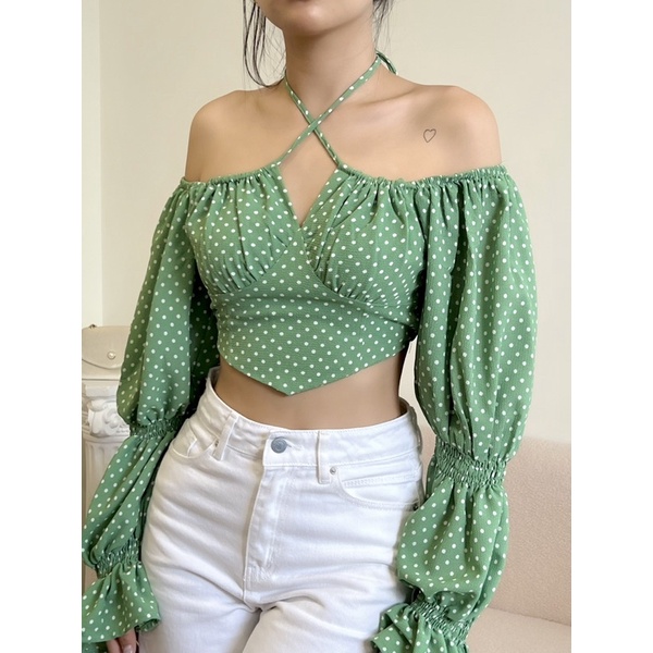 Summer polka dot croptop