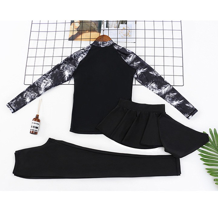 Có sẵn Bộ đồ bơi nữ dài tay quần váy thun lạnh đẹp Hàn Quốc | BigBuy360 - bigbuy360.vn
