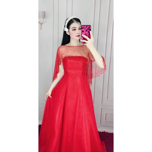 ĐẦM  2 IN1 LƯỚI XOÈ ĐÍNH HẠT KÈM CHOÀNG FULL SIZE S /m/L /XL