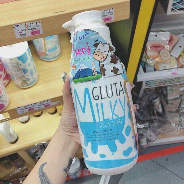 Bộ đôi sữa tắm+ sữa rửa mặt gluta milk xuất xứ thái lan