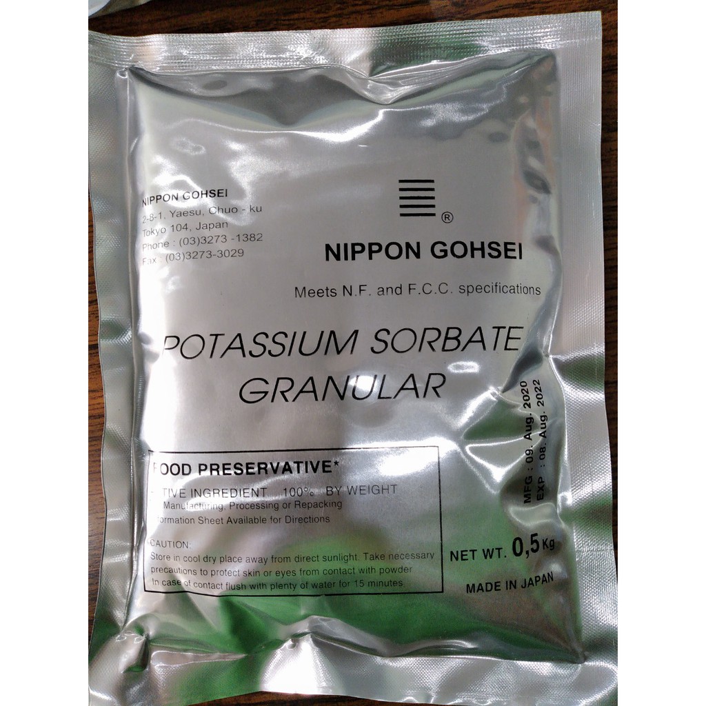 POTASSIUM SORBATE GRANULAR (E202) Chống mốc TÚI 500GR