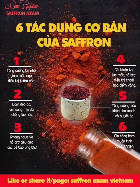 Saffron Nhuỵ hoa nghệ tây Azam Supper Neigin Cao Cấp 1gr hộp gấm