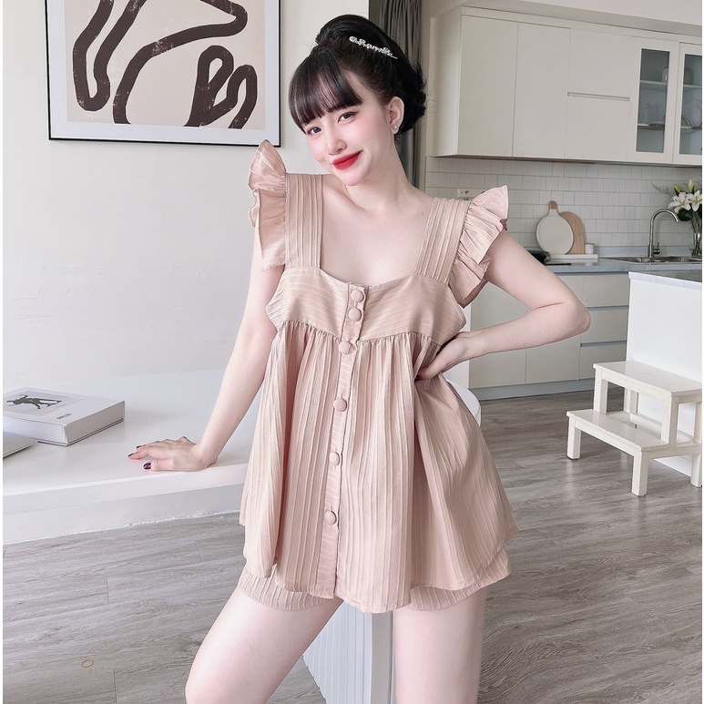 Bigsize Đồ Mặc Nhà Nữ SOJUN Đũi Cánh Tiên Size 55-65kg