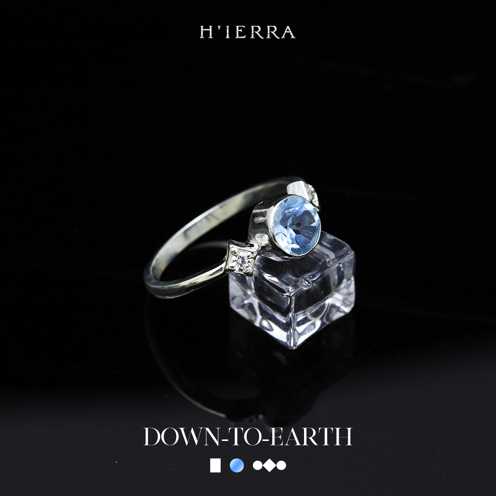 Nhẫn bạc nữ H'ierra Water Ring Ver2 đính đá Tectic / Peridot / Citrine / Topaz | BST Down-To-Earth