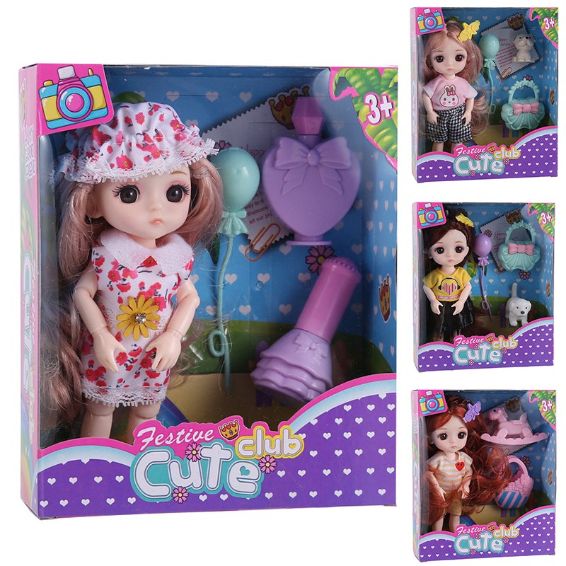 Bộ Đồ Chơi Búp Bê Barbie Mini 16cm 12 Khớp Nối Dành Cho Bé Gái