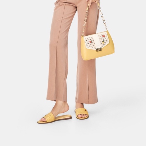 Dép Bệt Nữ 3cm Thời Trang JUNO Quai Ngang Cắt Lazer Charm Trái Cây SD03052