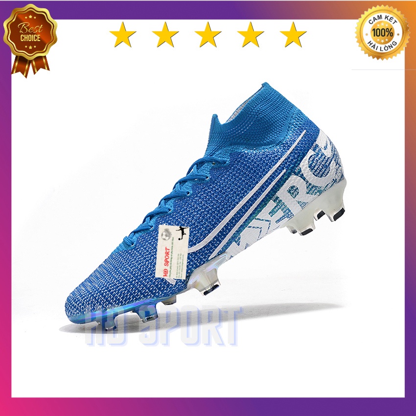 [Tặng Túi Rút,Tất,Vớ Cao Cấp]Giày Đá Bóng, Giày Đá Banh Sân Cỏ Tự Nhiên Mercurial Superfly 7 Elite FG Final Boss Blue9