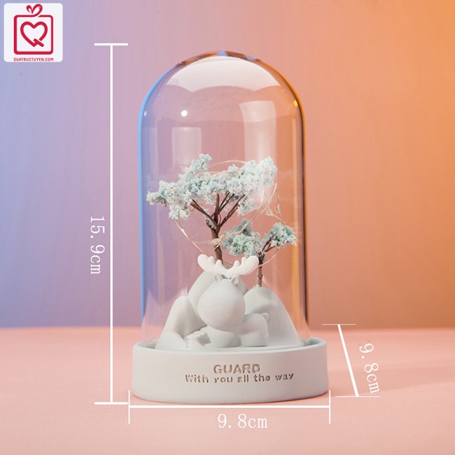 Hộp đèn phát sáng hình Tuần lộc vệ sĩ đáng yêu  - Đèn ngủ trang trí dễ thương tặng noel giáng sinh