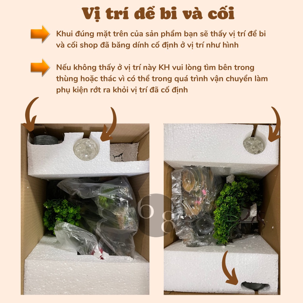 Thác Nước Phong Thủy Tiểu Cảnh bể cá mini Hòn non bộ để bàn trang trí