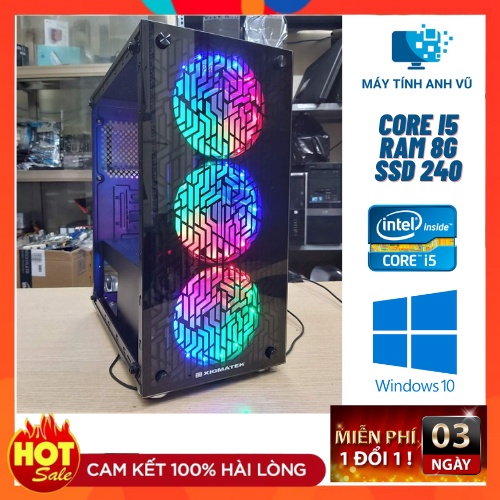 Case máy tính Core i3 i5 ram 4G Cạc hình 2G SSD 120G mới 90% full hộp chơi mượt LMHT, Đột kích, fifa4, free fire