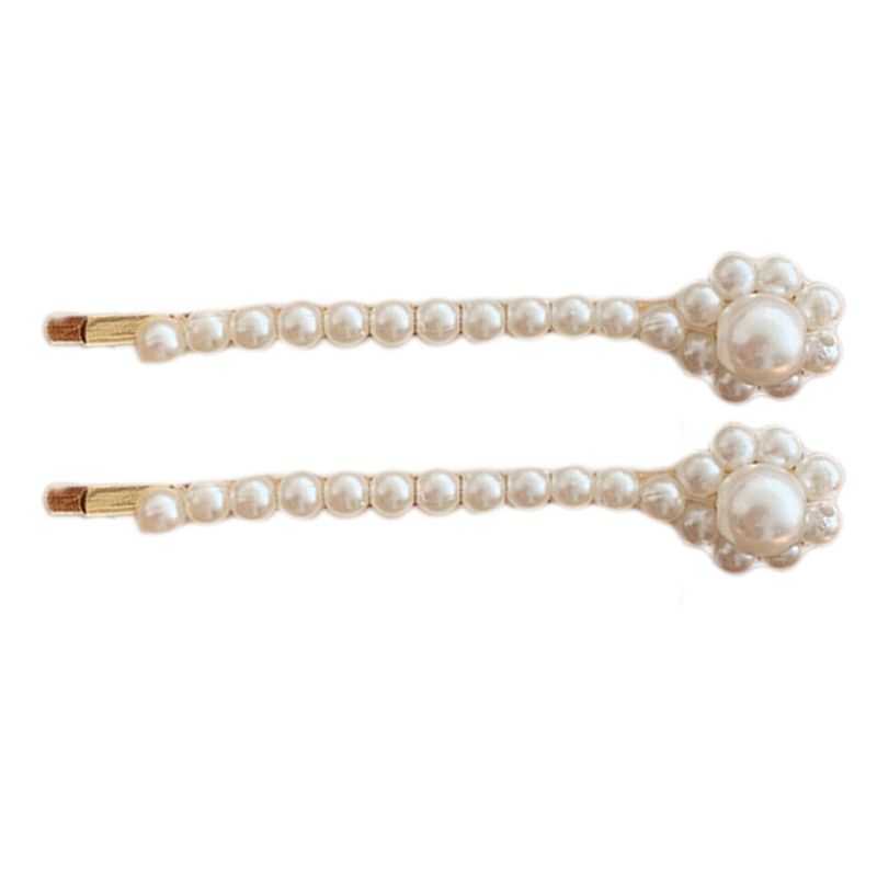 Kẹp Tóc Dài Hình Hoa Đính Ngọc Trai Nhân Tạo Phong Cách Hàn Quốc