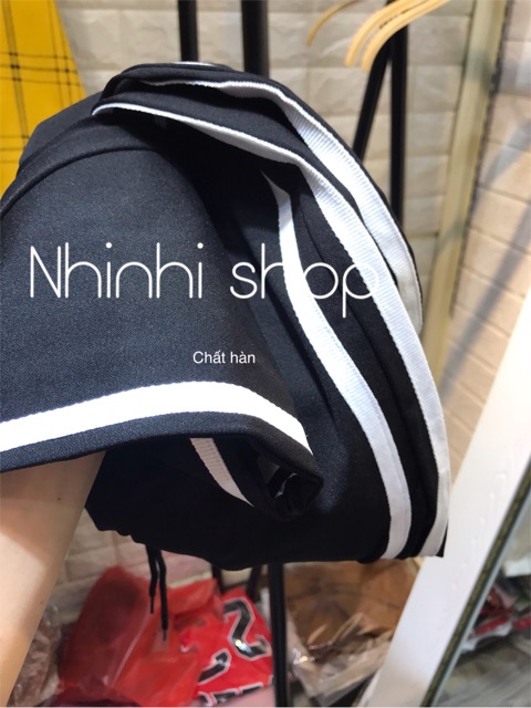 Quần thể thao ống bo chất Umi hàn, Quần vải 2 sọc cạp chun co giãn TT992 -  NhiNhi Shop
