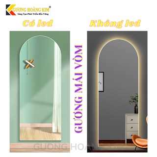 Gương soi toàn thân treo tường, gương toàn thân có đèn led cảm ứng hình mái vòm kích thước 50x160cm guonghoangkim