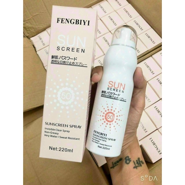 Xịt Chống Nắng Nhau Thai Cừu FENGBIYI 220ML