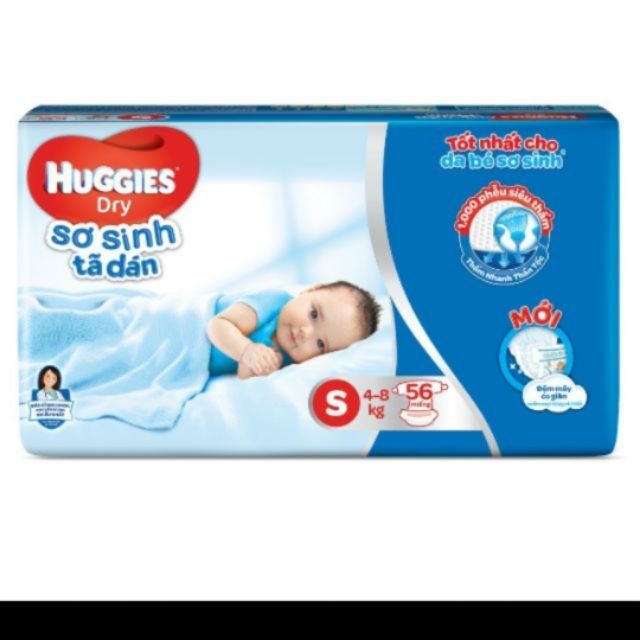 (TẶNG KÈM 4 MIẾNG TÃ QUẦN) -TÃ DÁN HUGGIES SIZE S56