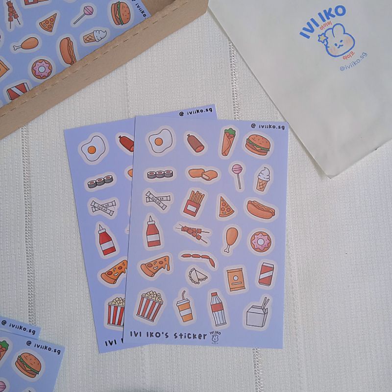 Sticker Food #1 - món ăn #1 (9x13cm) - sticker by IVI IKO