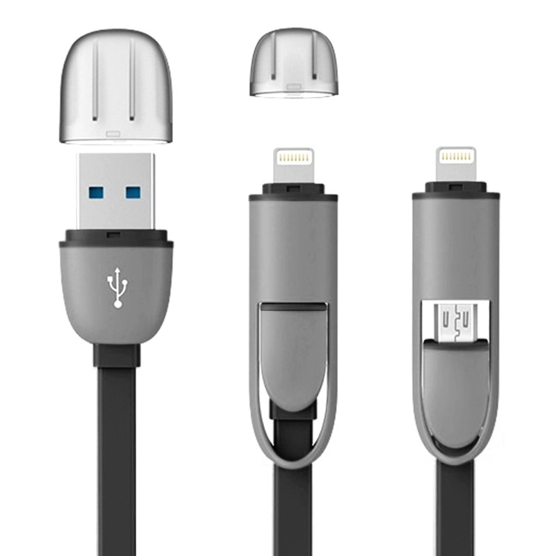 Dây Cáp Sạc 2 Trong 1 Micro Usb Lightning Cho Iphone Ipad Samsung S7 S6 Lg G4 Htc