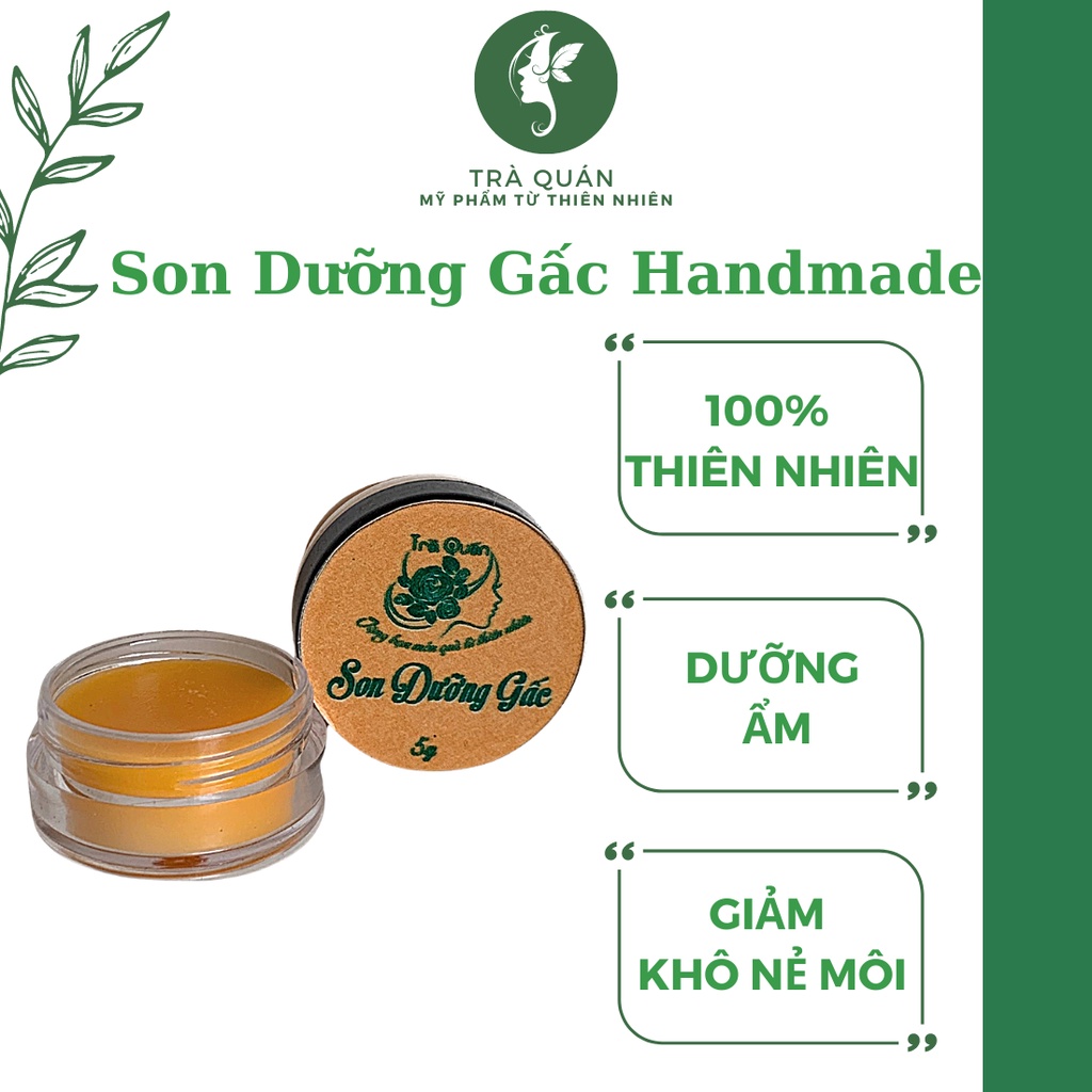 Son Dưỡng Môi Không Màu Từ Dầu Gấc Thiên Nhiên Hương Cam Hết Khô Nẻ Làm Mềm Môi Trà Quán 10g