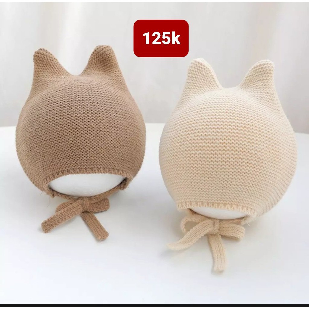 Mũ len móc tai mèo