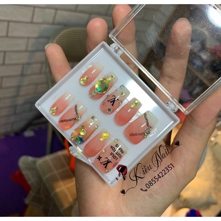 Nail box hồng thạch mix đá