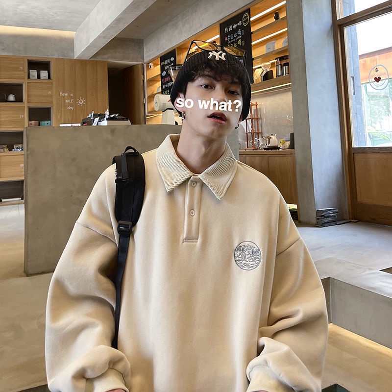 Áo Sweater Polo Tay Dài Phong Cách Harajuku Cổ Điển Mẫu Mới 2022